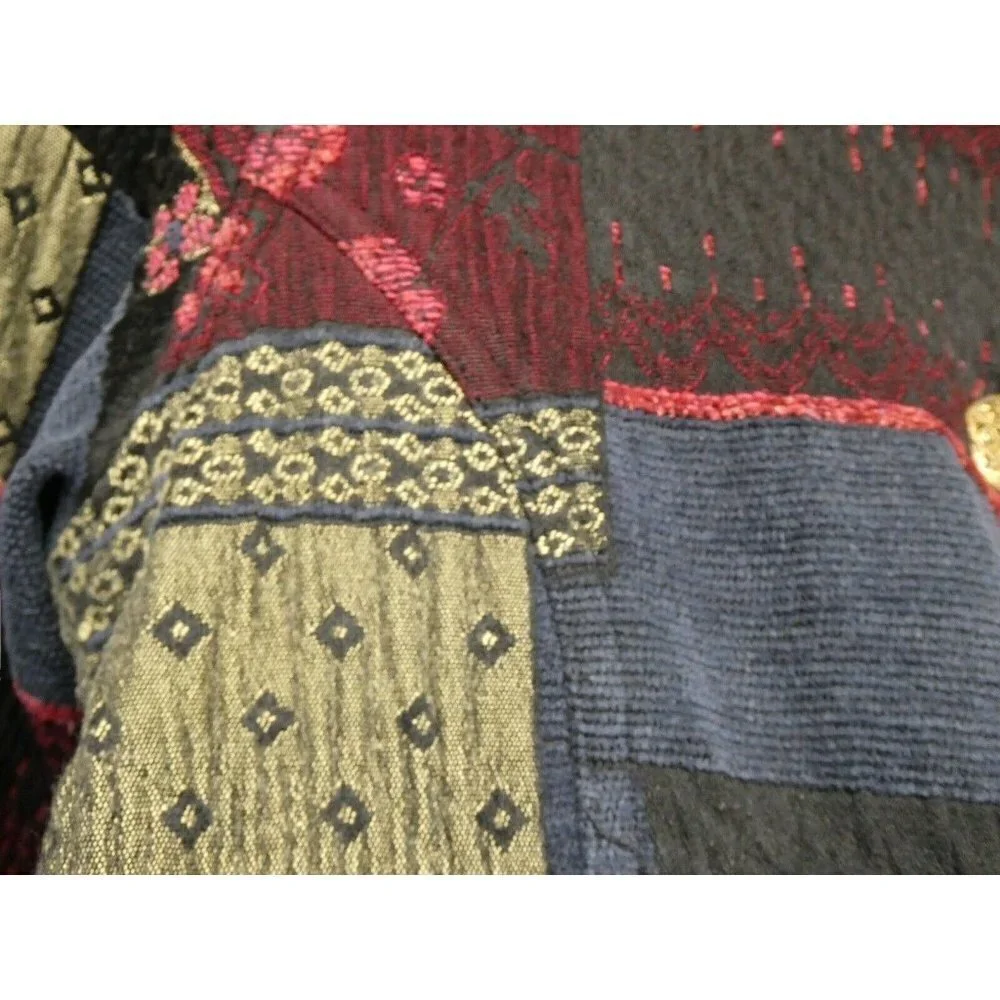 TravelSmith Patchwork Textured Jacket Button Front Cotton‎ Women's Large Petite - Picture 12 of 16